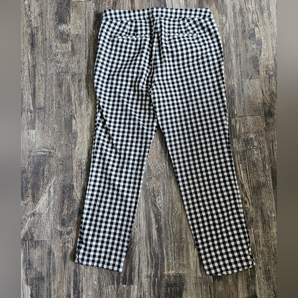 Talbots Black and White Gingham Patterned Chatham Ankle Pants, Size 8 - Picture 6 of 7